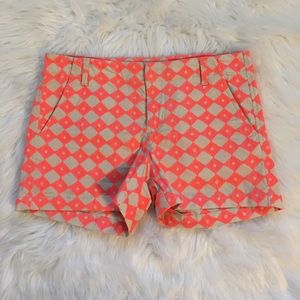 Stylus Neon Coral and Khaki Print Shorts Sz 4